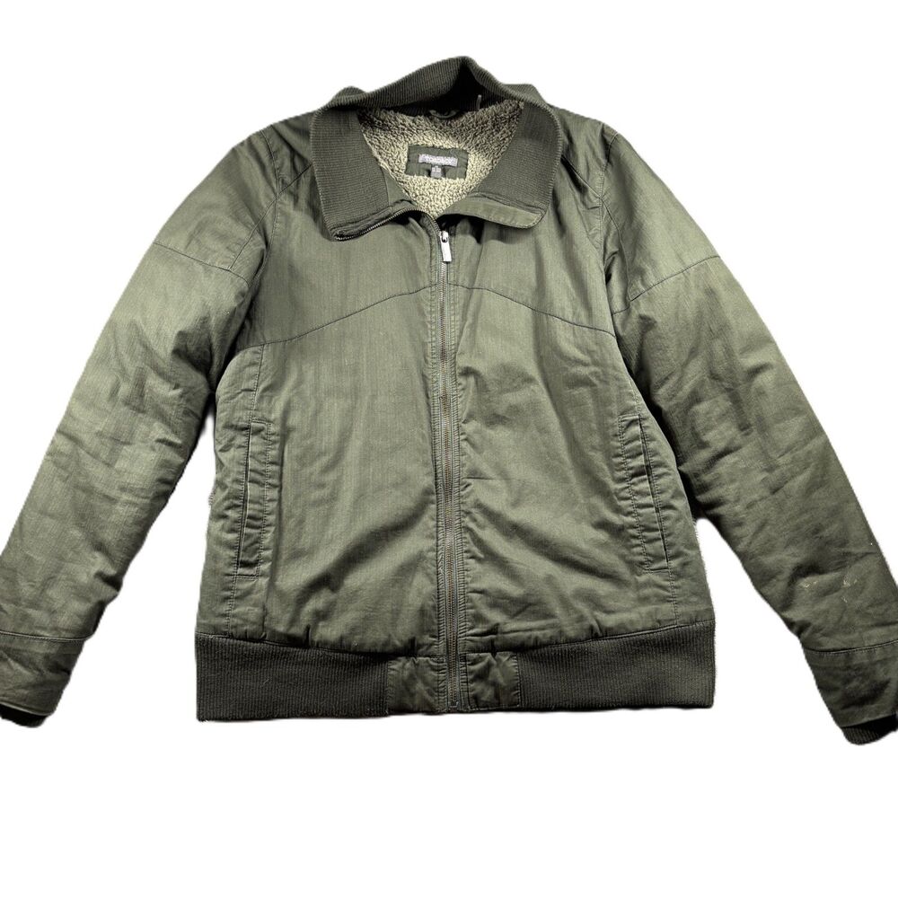 Toad & Co Women Cottonwood Jacket Full Zip Sherpa Lined Utility Green Large
